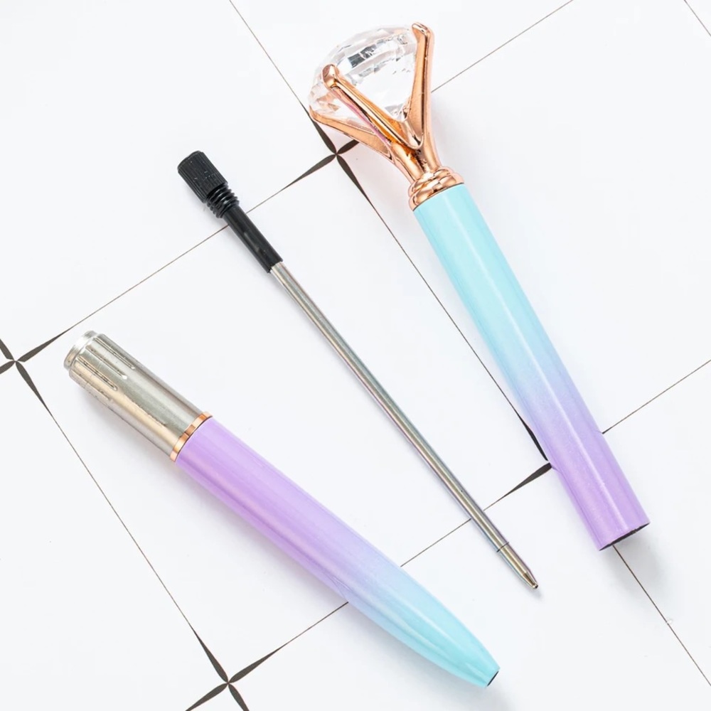 Cotton Candy, Gradient Color Diamond Pens, Medium Tip, Ball Point Pen, Set Of 4 - Picture 5 of 15